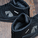 Чорні зимові чоловічі високі шкіряні кросівки на хутрі nike *067- Nike-черные*, фото 2