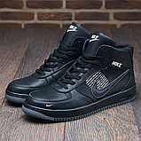 Чорні зимові чоловічі високі шкіряні кросівки на хутрі nike *067- Nike-черные*, фото 3