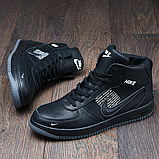 Чорні зимові чоловічі високі шкіряні кросівки на хутрі nike *067- Nike-черные*, фото 4