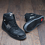 Чорні зимові чоловічі високі шкіряні кросівки на хутрі nike *067- Nike-черные*, фото 6