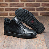 Чорні зимові чоловічі високі шкіряні кросівки на хутрі nike *N8-1 зима (166)*, фото 3