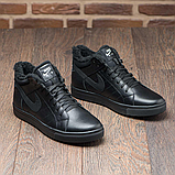 Чорні зимові чоловічі високі шкіряні кросівки на хутрі nike *N8-1 зима (166)*, фото 6