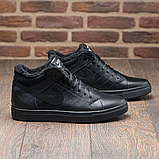 Чорні зимові чоловічі високі шкіряні кросівки на хутрі nike *N8-1 зима (166)*, фото 7