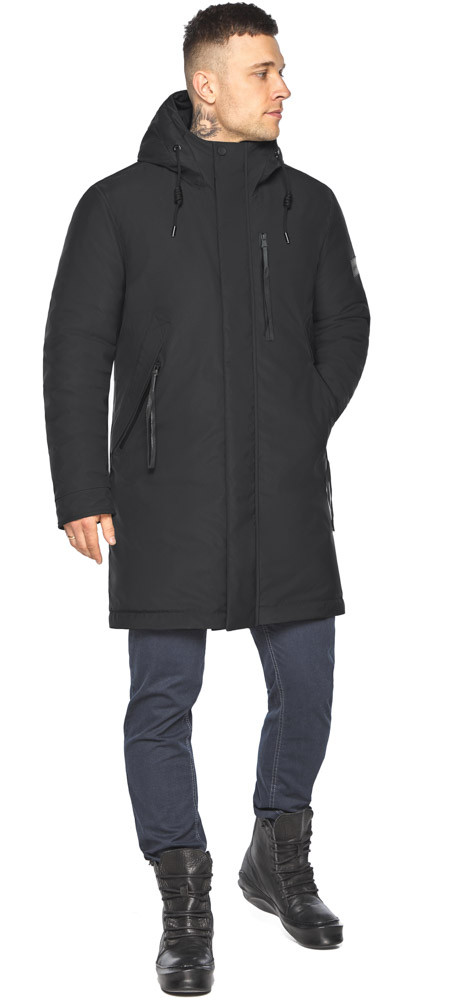 Якісна чоловіча чорна куртка на зиму модель 15608 54 (XXL)