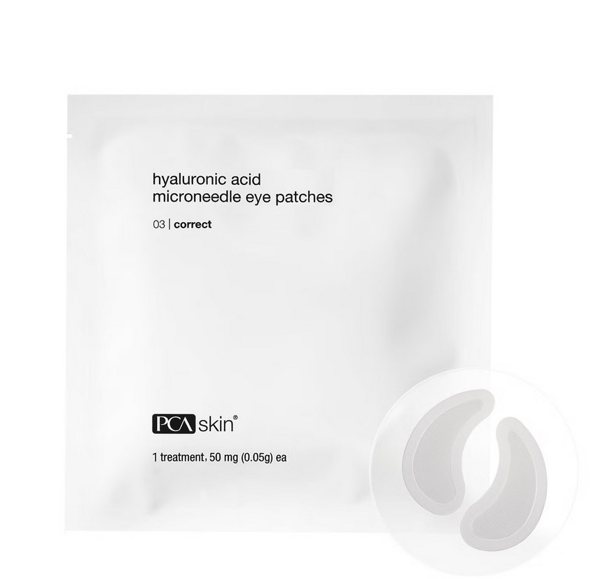 Професійні патчі для шкіри навколо очей з мікроголками PCA SKIN Hyaluronic Acid Microneedle Eye Patch, 1 пара