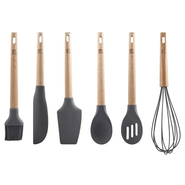 Набір кухонних лопаток Bergner Bakeware lovers (BG-41391-CO) Gray Beige 6 предмета