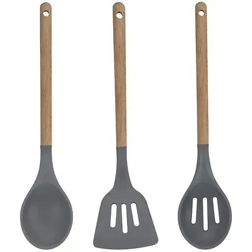 Набір кухонних лопаток Bergner Greener (BG-3446-MM) Gray Beige 3 предмета