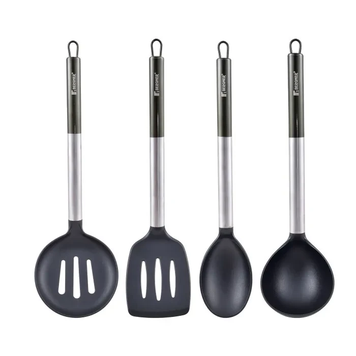 Набір кухонних лопаток Bergner Midnight (BG-39082-GR) Black 4 предмета