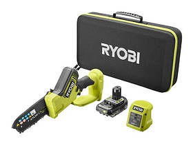 Ryobi Пила ланцюгова акумуляторна ONE+ HP RY18PSX15A-120T 18B 1х2А·год ЗП шина 15 см безщіткова 6 м/с 1.19кг