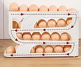 Диспенсер для зберігання яєць вертикальний пластиковий білий, фото 2