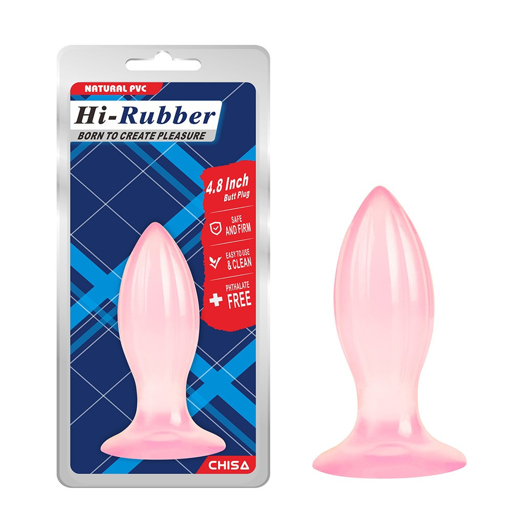 Пробка анальна на присосці Chisa Hi-Rubber Butt Plug. рожевий Bomba💣, фото 1