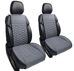 Преміум накидки на передні сидіння RINNEKO Сіра Алькантара Дизайн Соти 2 шт