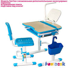 Комплект парта і стілець-трансформери FunDesk Sorriso Blue, фото 5