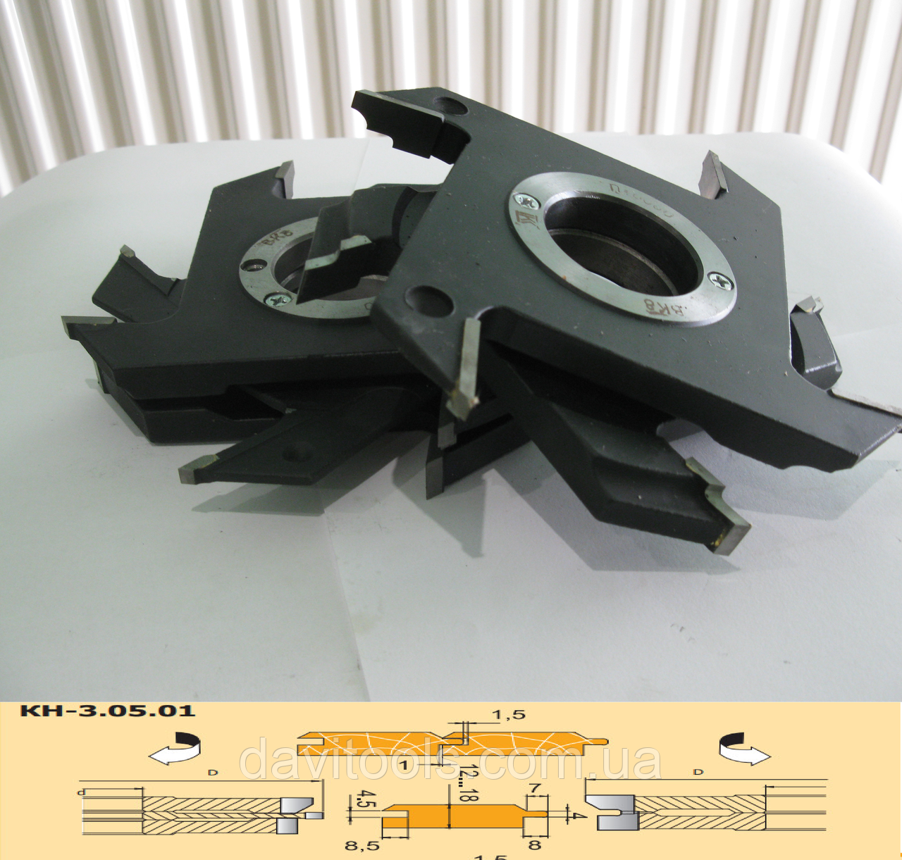 Комплект фрез 160х40*32х18 для вагонки напаяних твердим сплавом ВК, фото 1