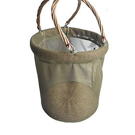 Зручний складний кошик на 17 л. для збору грибів із сітки та лози Acropolis. Відро із сітки для грибів