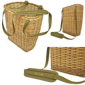 Великий плетений кошик на 27 л. для збору грибів. Кошик для збору грибів лоза, поліестр D300 43х34 см