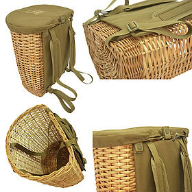 Кошик - рюкзак на 27 літрів Acropolis для збору грибів, овочів, фруктів. Плетений кошик для збору грибів