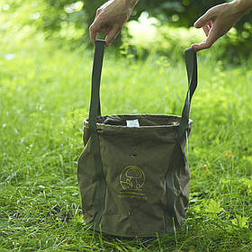 Складне відро з натурально брезенту на 23 л. для збору грибів, овочів, фруктів Acropolis. Сумка для грибів