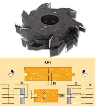 Комплект фрез 125х32х50 для європолі ВК із 6-х фрез (прямої шип)