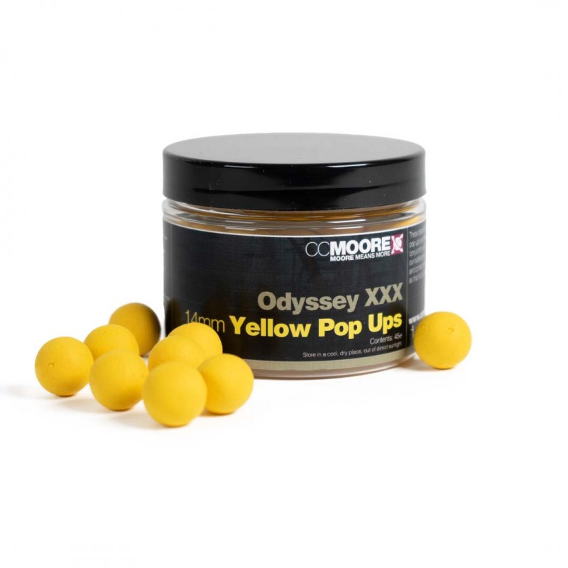 Поп-апи CC Moore Odyssey XXX Yellow Pop Ups 14mm (45шт), жовті плаваючі бойли CC Moore Odyssey