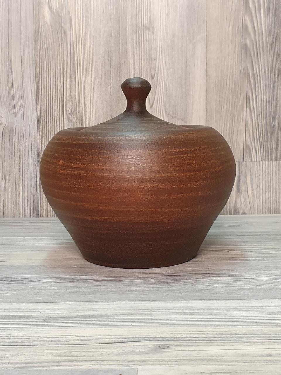 Горщик для запікання в духовці глиняний (з червоної глини), 1,1 л