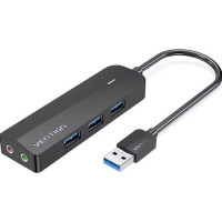 Концентратор Vention USB 3.0 to 3хUSB 3.0\/2хTRS Audio\/USB Micro 1.0m (CHIBF)