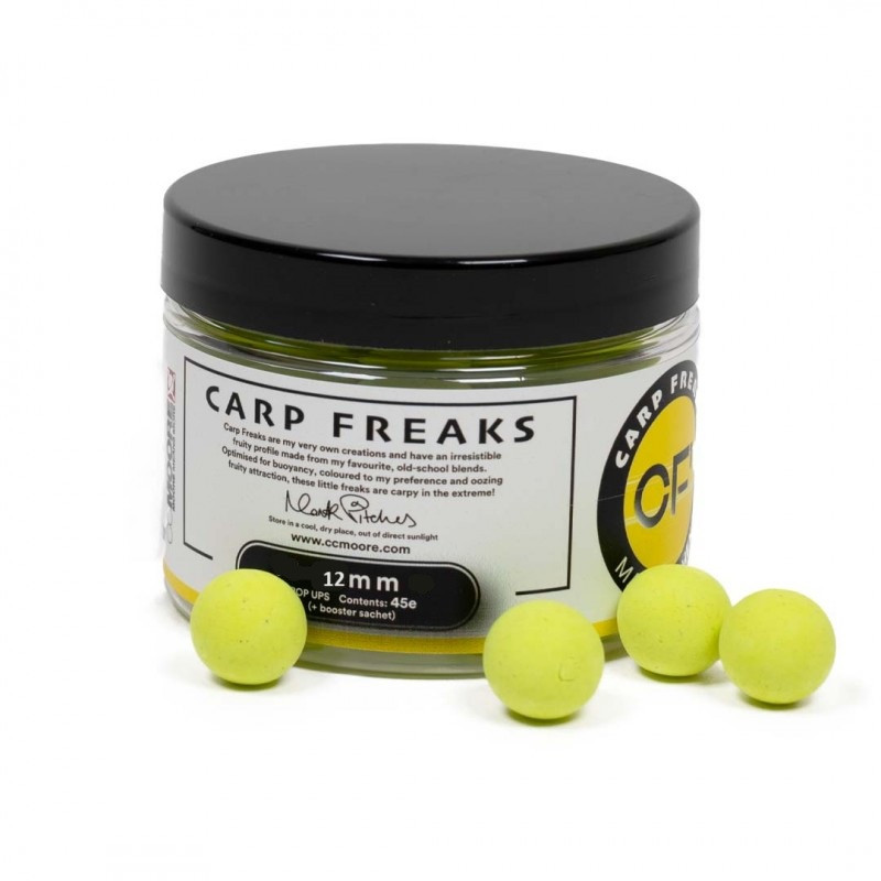 Поп апи CC Moore Carp Freaks Pop Ups Yellow 12mm (55шт), жовті фруктові плаваючі бойли CCMoore + бустер