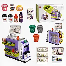 Дитячий магазин-супермаркет 668-136 Фіолет, 46 елементів, звук, підсвітка, сканер, продукти, купюри, монети