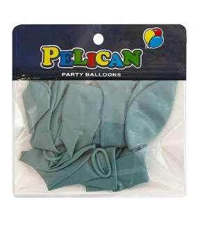 Кульки 10' (26см) вінтажний пастельно-бірюзовий, 10 шт/пач Зелений Pelican 811080 KNZ, фото 1