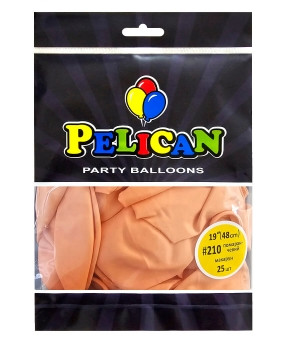 Кульки латексні 19' (48см) макарун жовтогарячий, 25 шт Жовтогарячий Pelican 819210 KNZ