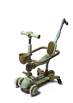 Самокат Scooter 5 в 1 "DINOSAUR 8103" для дітей з бортиком та батьківською ручкою з підсвічуванням і музикою., фото 4