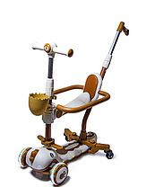 Самокат Scooter 5 в 1 "DINOSAUR 8103" для дітей з бортиком та батьківською ручкою з підсвічуванням і музикою., фото 6