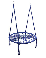 Плетена садова гойдалка підвісна FUNFIT Blue кругла для дітей 80 см