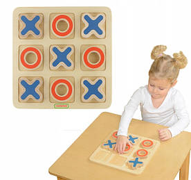 Настільна гра Masterkidz Дерев'яна логічна гра для дітей Хрестики-нуліки