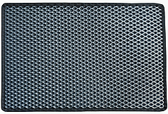 Килимок придверний EVA 60х40 см темно-сірий колір кант чорний дизайн ромб