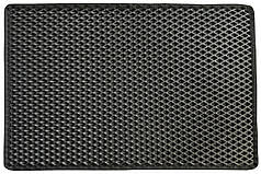 Килимок придверний EVA 60х40 см чорний колір кант чорний дизайн ромб