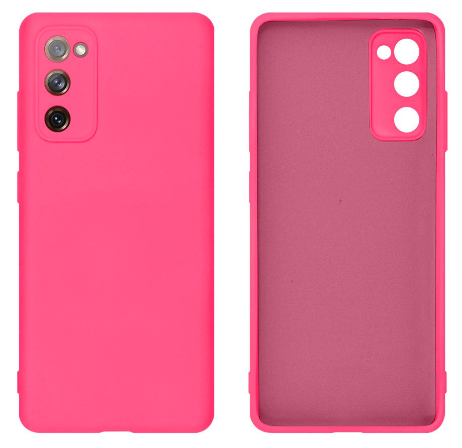 Чохол Silicone case Camera Protective для Samsung S20 FE (21) яскраво рожевий Shiny Pink