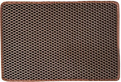 Килимок придверний EVA 60х40 см коричневий колір кант коричневий дизайн ромб