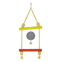 Підвіска в клітку подвійна для папуг, дзеркало+дзвоник (*)