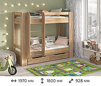 Дитяче ліжко двоповерхове Дует-3 70*190