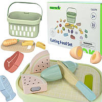 ДЕРЕВ'ЯНИЙ ВЕЛИКИЙ НАБІР ЇЖІ ДЛЯ НАРІЗАННЯ ОВОЧІВ ФРУКТІВ TOKY ІГРАШКОВИЙ КОНТЕЙНЕР