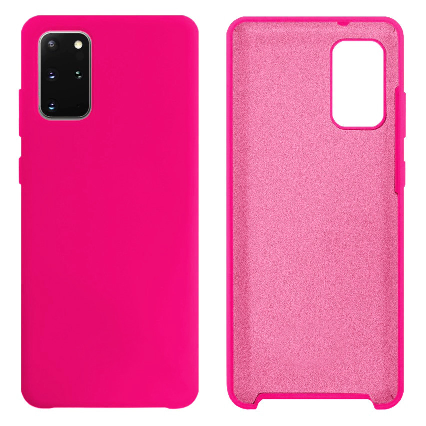 Чохол Silicone case Camera Protective для Samsung S20 Plus (21) яскраво рожевий Shiny Pink