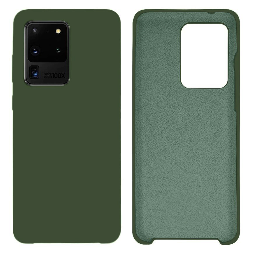 Чохол Silicone case Camera Protective для Samsung S20 Ultra (22) темно-зелений Forest Green