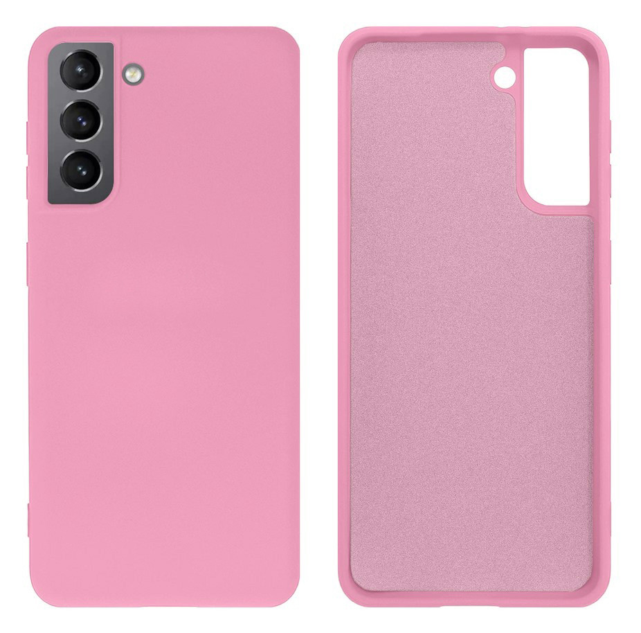 Чохол Silicone case Camera Protective для Samsung S21 (04) рожевий Pink