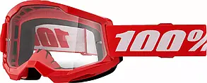 Окуляри 100% Strata 2, червоні, прозора лінза