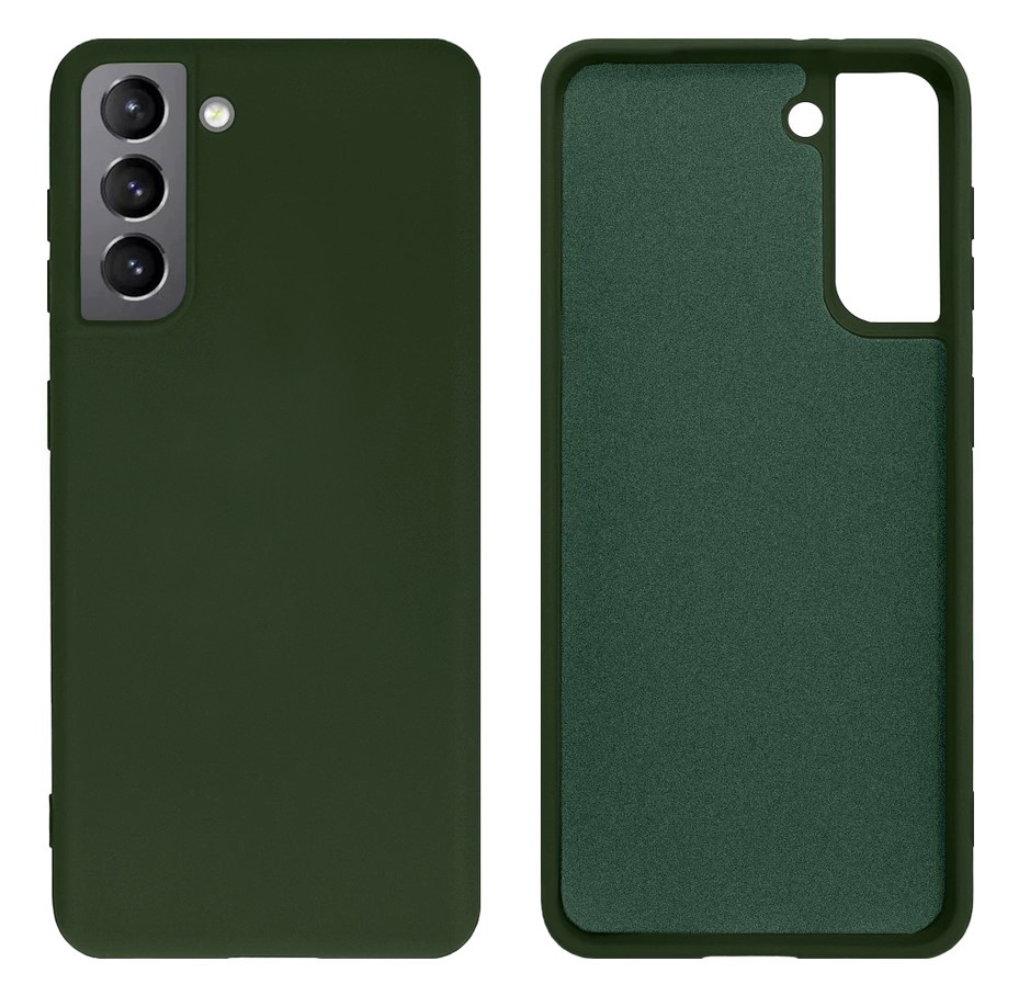 Чохол Silicone case Camera Protective для Samsung S21 (22) темно-зелений Forest Green