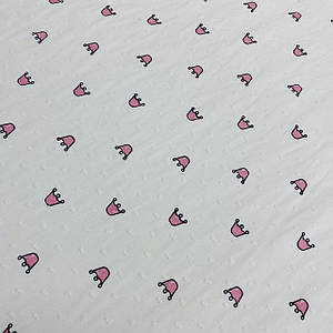 Батист, корони на білому, ширина 140 см