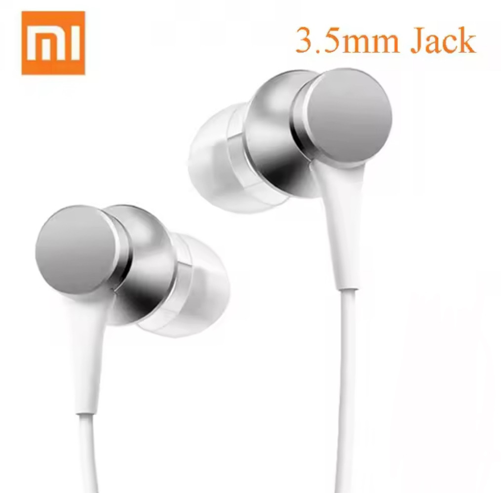 Якісні оригінальні навушники-вкладиші Xiaomi вакуумні (сріблястий)