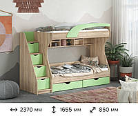 Дитяче ліжко двоповерхове Кадет МДФ 80*190