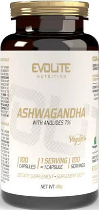 Ашваганда Evolite Nutrition Ashwagandha 375 mg 100 veg caps, фото 1